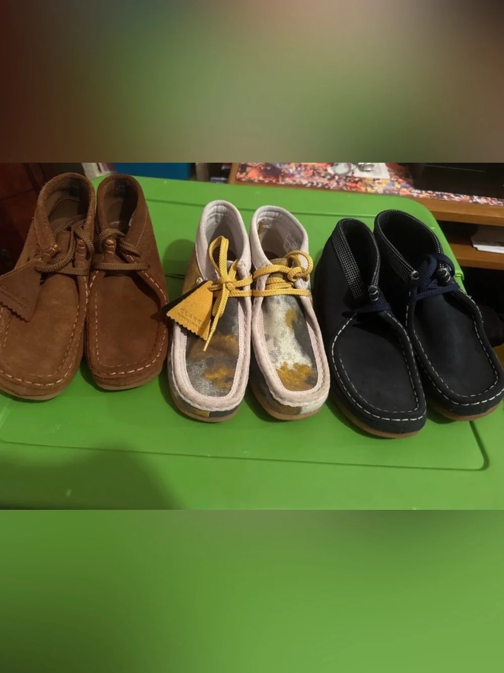 Kids Casual Chukka Shoes - Brown, Yellow/White Pattern, Black